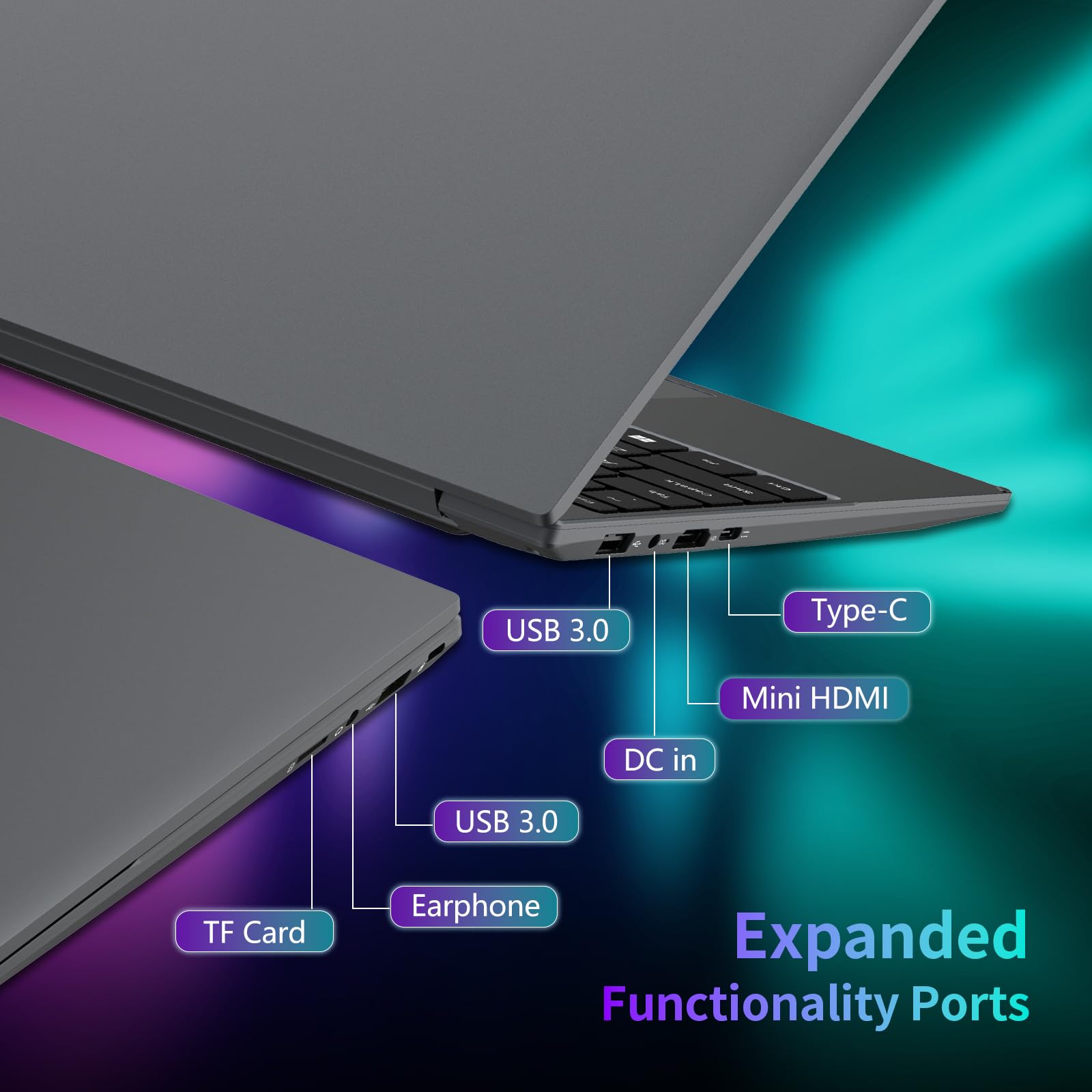 Portatile PC 15,6 Pollici, Core i7 6500U CPU, 16GB RAM, 512GB SSD, Notebook Win11 Display IPS 1920x1080P, Laptop Tastiera Retroilluminata, Wi-Fi 5, USB 3.0, Mini HDMI, TF, 5000 mAh