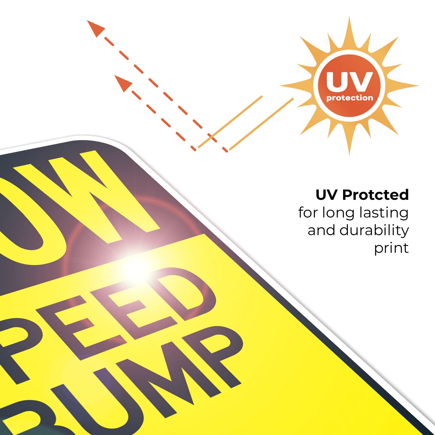 Slow Speed Bump with Down Right Arrow Sign, 12x18 Inches, Rust Free .063 Aluminum, Fade Resistant, Made in USA
