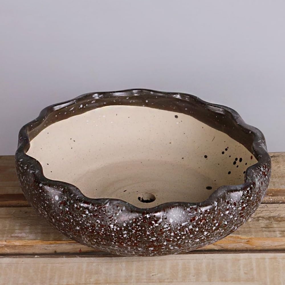 Doniczki,ceramiczne doniczki na rośliny, doniczka na kwiaty o dużej średnicy, doniczka na sukulenty, ceramiczna duża doniczka na kwiaty, prosta, szorstka ceramika, taca na sukulenty, wazon, doniczki
