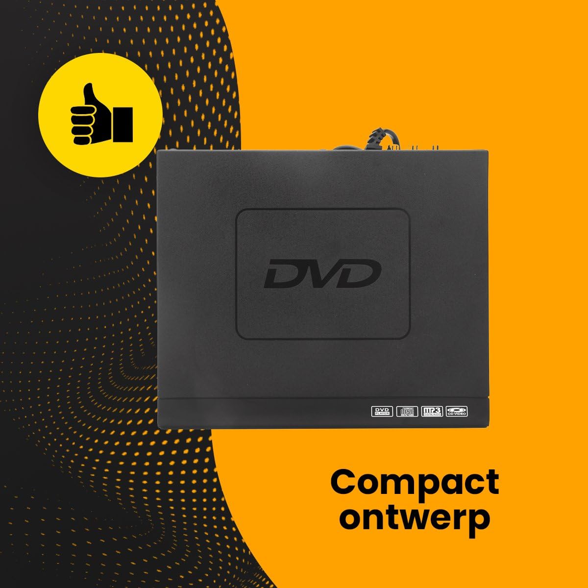 Lettore DVD nero con HDMI, cavo AV e telecomando – lettore multimediale Full HD 1080p, lettore multi-formato per DVD, CD, MP3 e MPEG4 – dispositivo USB plug & play – lettore DVD e CD portatile