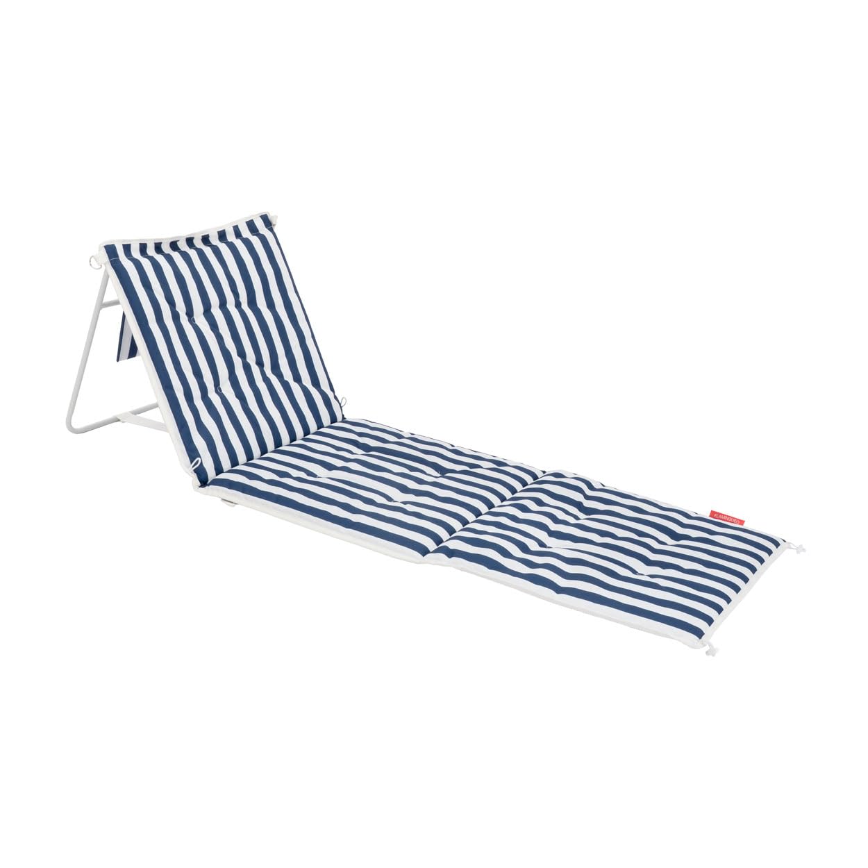 Flamingueo Chaise Longue Pliante - pour la Plage et Piscine - Inclinable - Transport Facile - Poche Arrière - Léger - Polyester - Bleu Marine