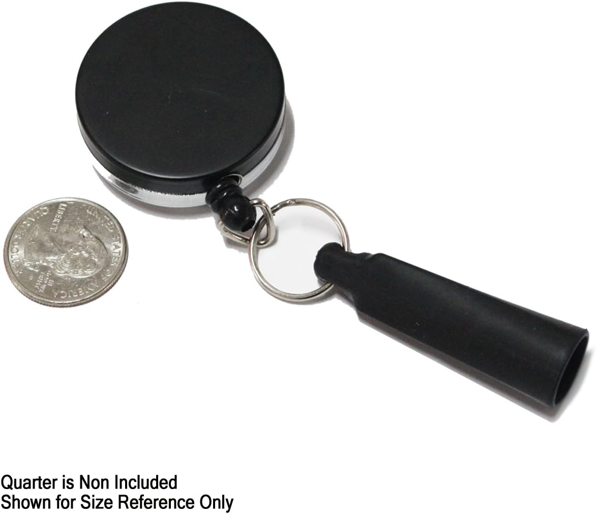 5 Pack - Heavy Duty Retractable Pull Pen Holder - Ideal for Markers & Carpenter Pencils - Nylon Cable, Self Retracting Reel & Tight Metal Belt Clip Retractable Carpenter Pencil Holder by Reel-N-Rite