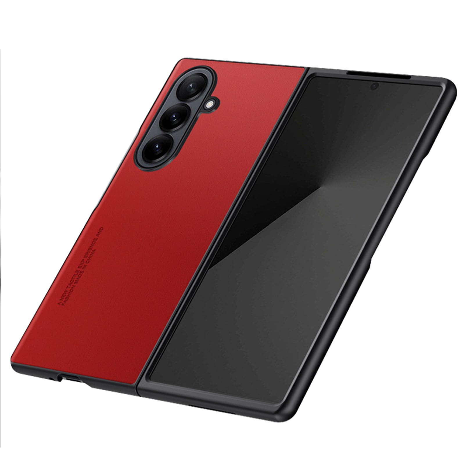 Etui na tył telefonu Samsung Galaxy Z Fold 8 Ultra, wegańska skóra minimalistyczna lekka cienka dla mężczyzn i kobiet etui na telefon odporna na odciski palców ochrona przed upadkiem powłoka (czerwony