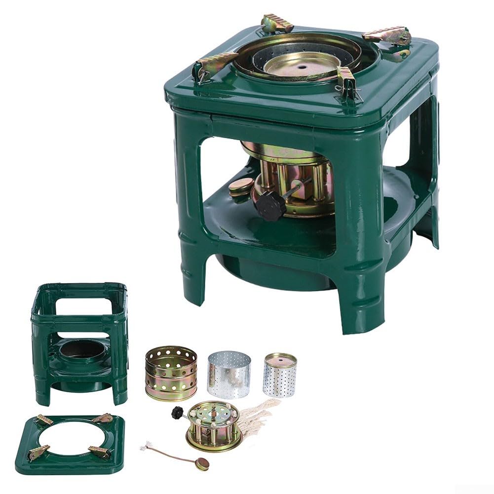 Réchaud Camping Fer pour robuste 8 Mèches 700ml Vert Réchaud