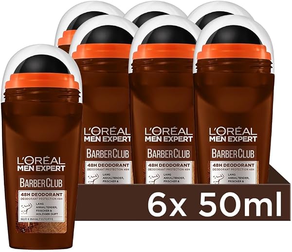 L’Oréal Paris Men Expert Barber Club Dezodorant, 6 x 50 ml