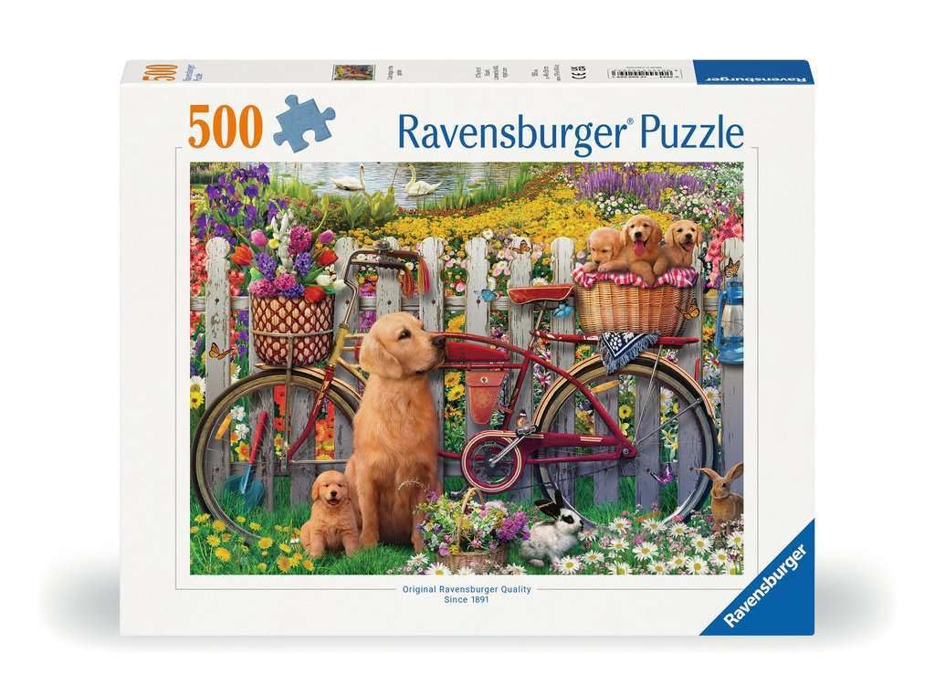 Ravensburger Cute Dogs in The Garden 500 Piece Jigsaw Puzzle for Adults and Kids Age 10 Years, Multicolor
