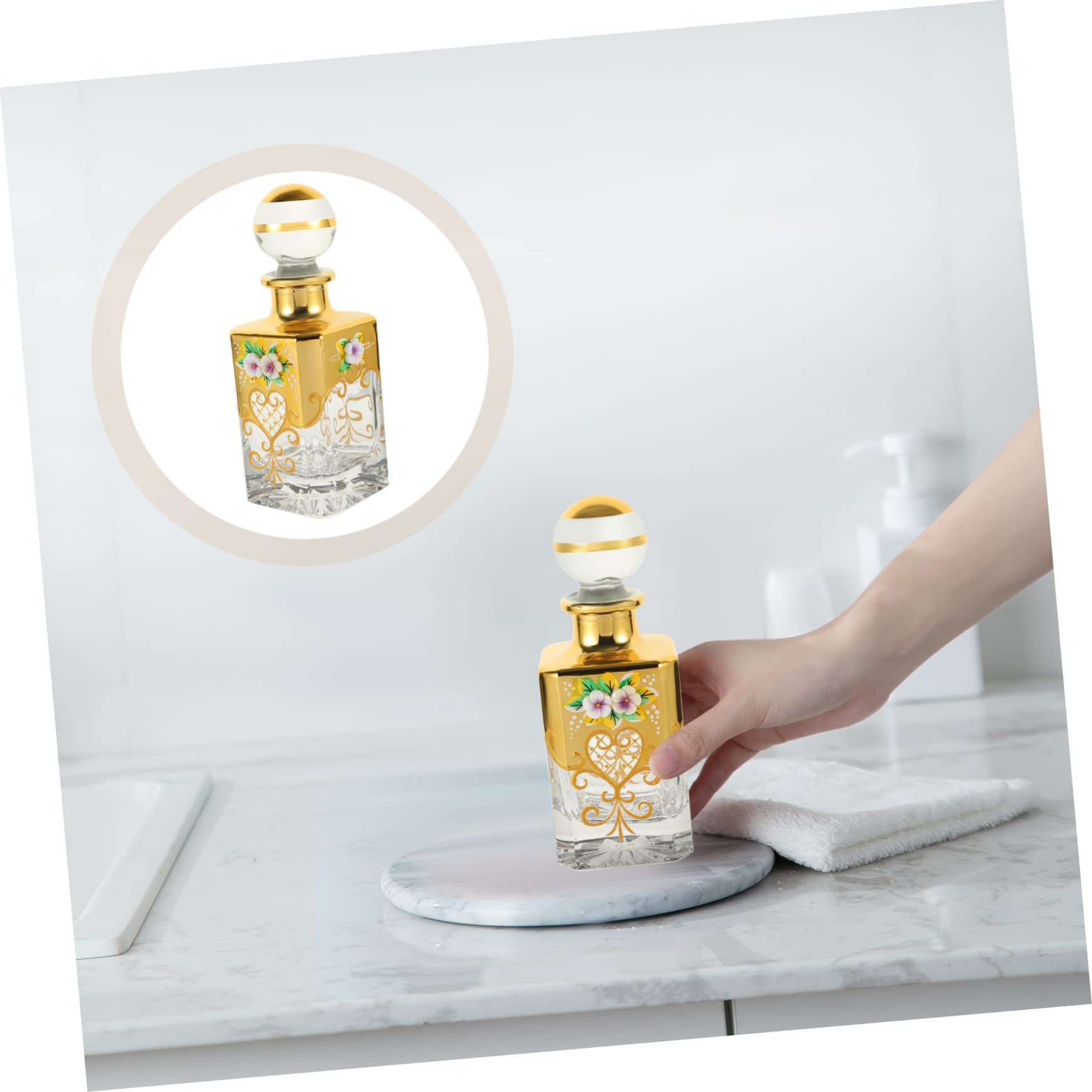 POPETPOP Dekorativer Parfümflakon 150ml aus Glas, Leer und Wiederbefüllbar | Klassisch, Stilvoll und Retro, Elegantes Design mit Luftdichtheit, zur Aufbewahrung