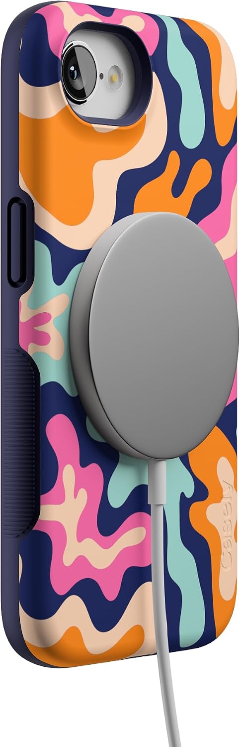 Casely iPhone 16e Case | Midnight Color Splash | Abstract Retro | Bold Protective Design | Compatible with MagSafe