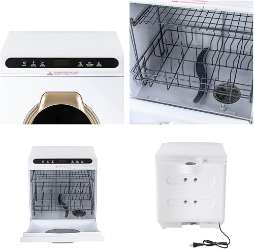 Miniatura 6 de Lavavajillas portátiles, lavavajillas de encimera, lavavajillas portátil de secado al aire con tanque de agua integrado de 7 L profundo 360 máquina