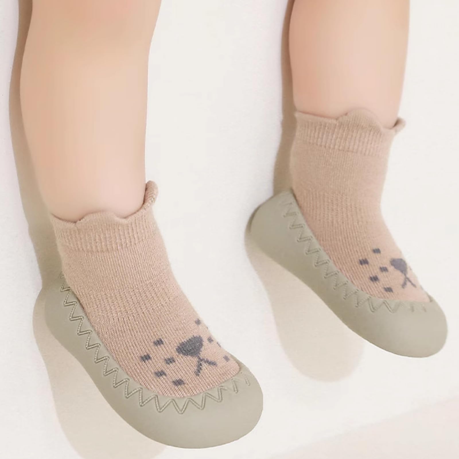 Soft Baby Boy & Girl Pre-Walker Shoes, Non-Slip Floor Shoe Socks for Infant Toddlers for Spring Autumn Winter (brown,0-6 months,Infant,US_Footwear_Size_System,Age Range,Medium,0 Months,Women,6 Months)