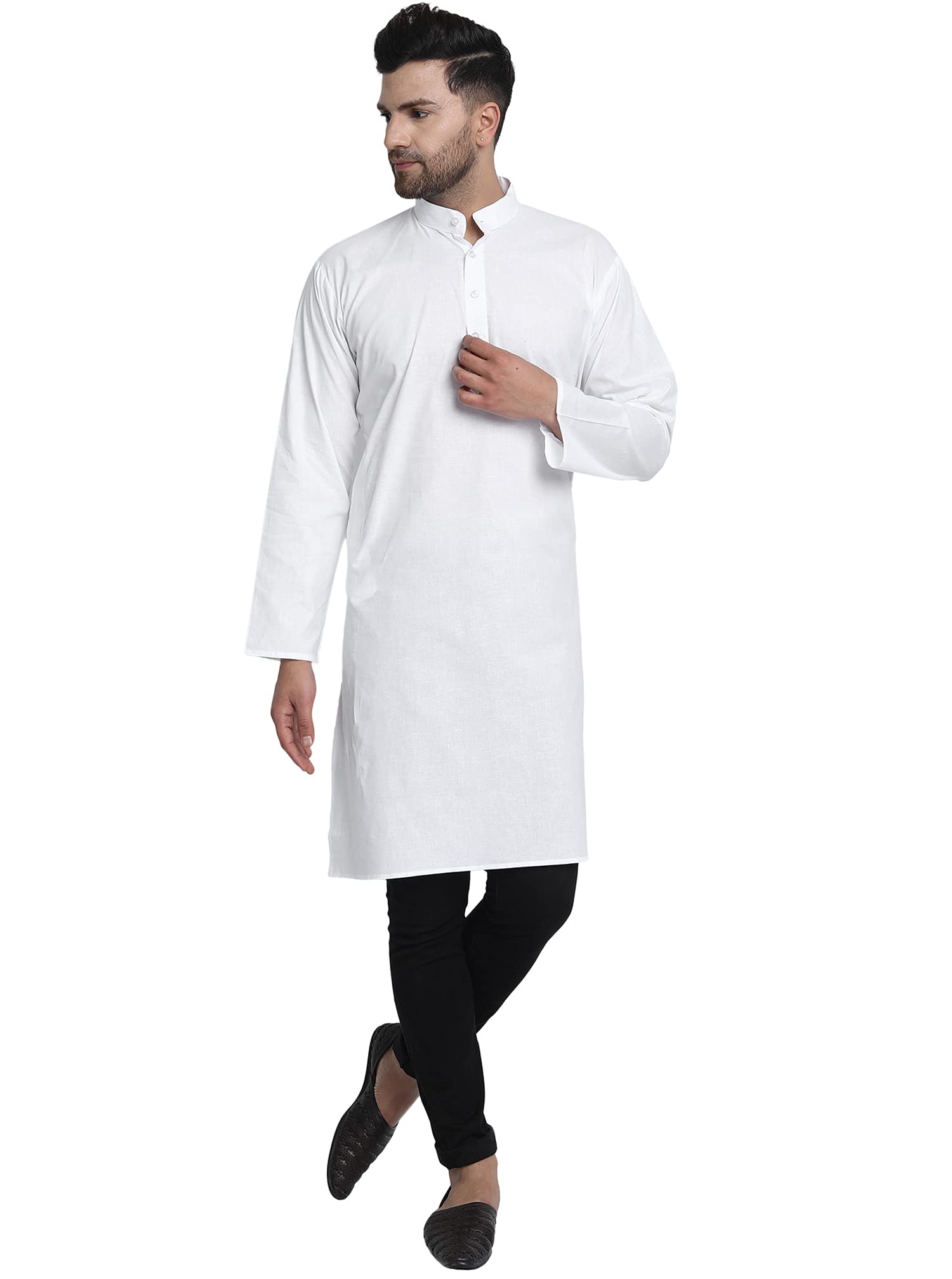 SKAVIJMens Cotton Casual Wear Modern Kurta Shirt for Everyday Use Yoga Outfit