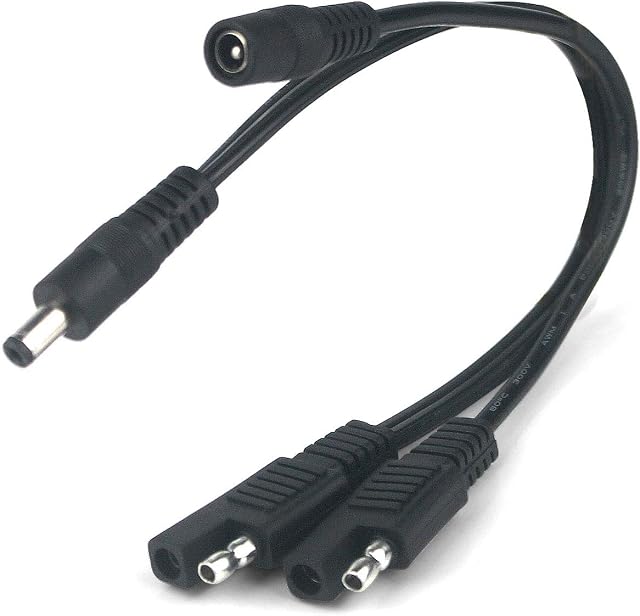 Taikuwu 18AWG DC to SAE Connectors Cable SAE Plug to DC 5.5mm x 2.1mm Female+Male Adapters Cables for RV Solar Panel Solar Battery Panels Connect Cables