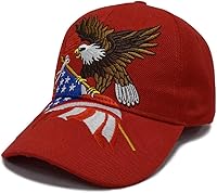 Vista 10 de FLYOUTH - Gorra de béisbol creativa con diseño de águila y bandera de Estados Unidos, gorra bordada con visera