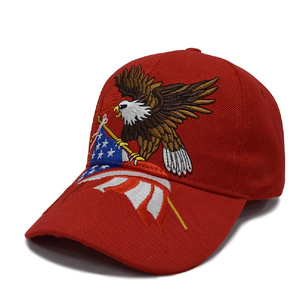 GenericFLYOUTH Creative Baseball Cap Eagle and USA Nation Flag Hat Wild Sun Shade Embroidered Peaked Cap