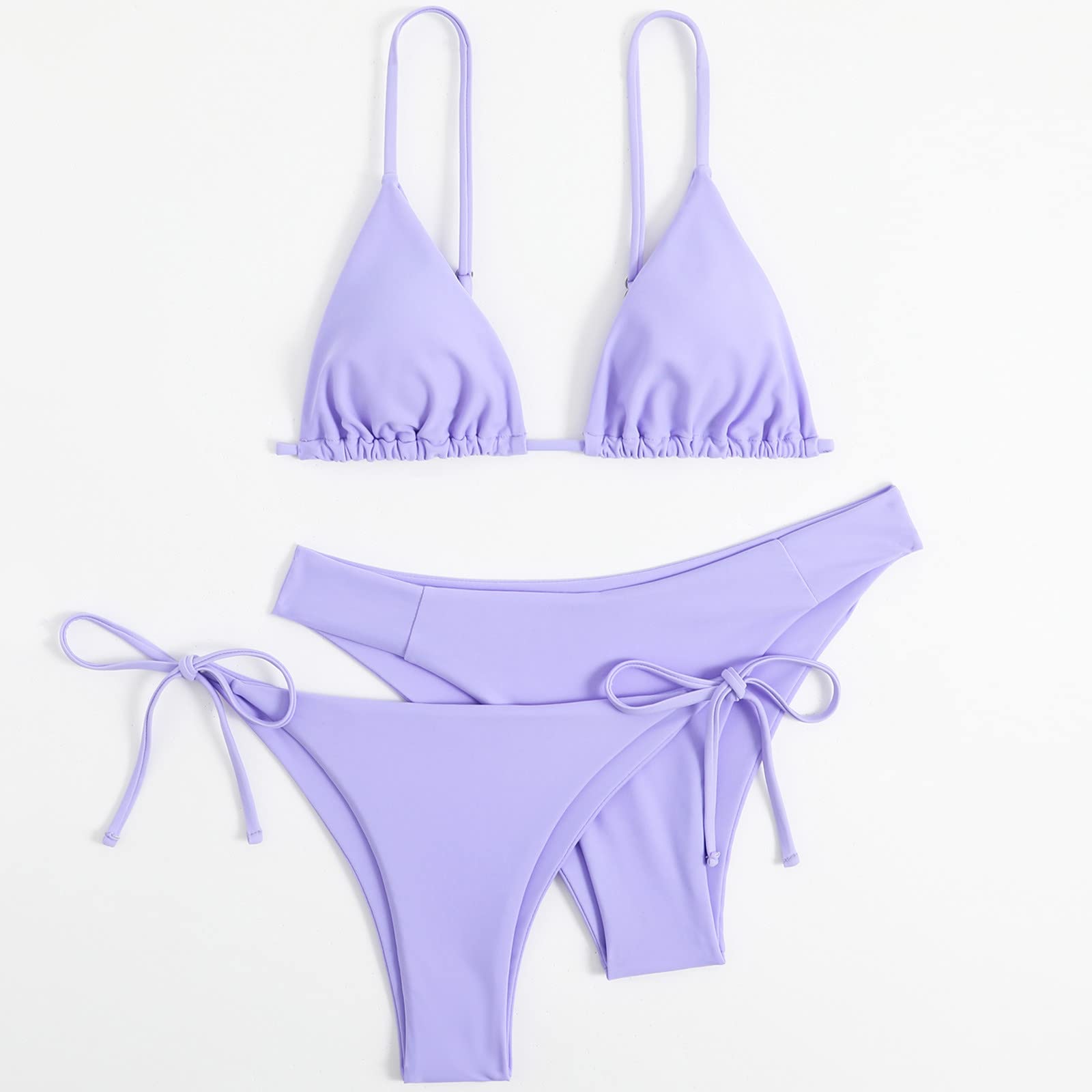 Bikini da donna, 3 pezzi, fascia fascia, push-up, brasiliano, abbigliamento da spiaggia, costume da bagno da donna, rasoio, nero, L
