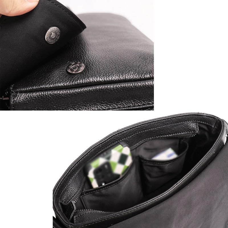 Men's Black Business Shoulder Bag Casual Crossbody Leather