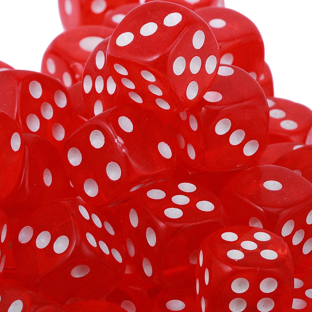100 Dados de Seis Caras (D6) para Juegos de Fiesta, Rojo