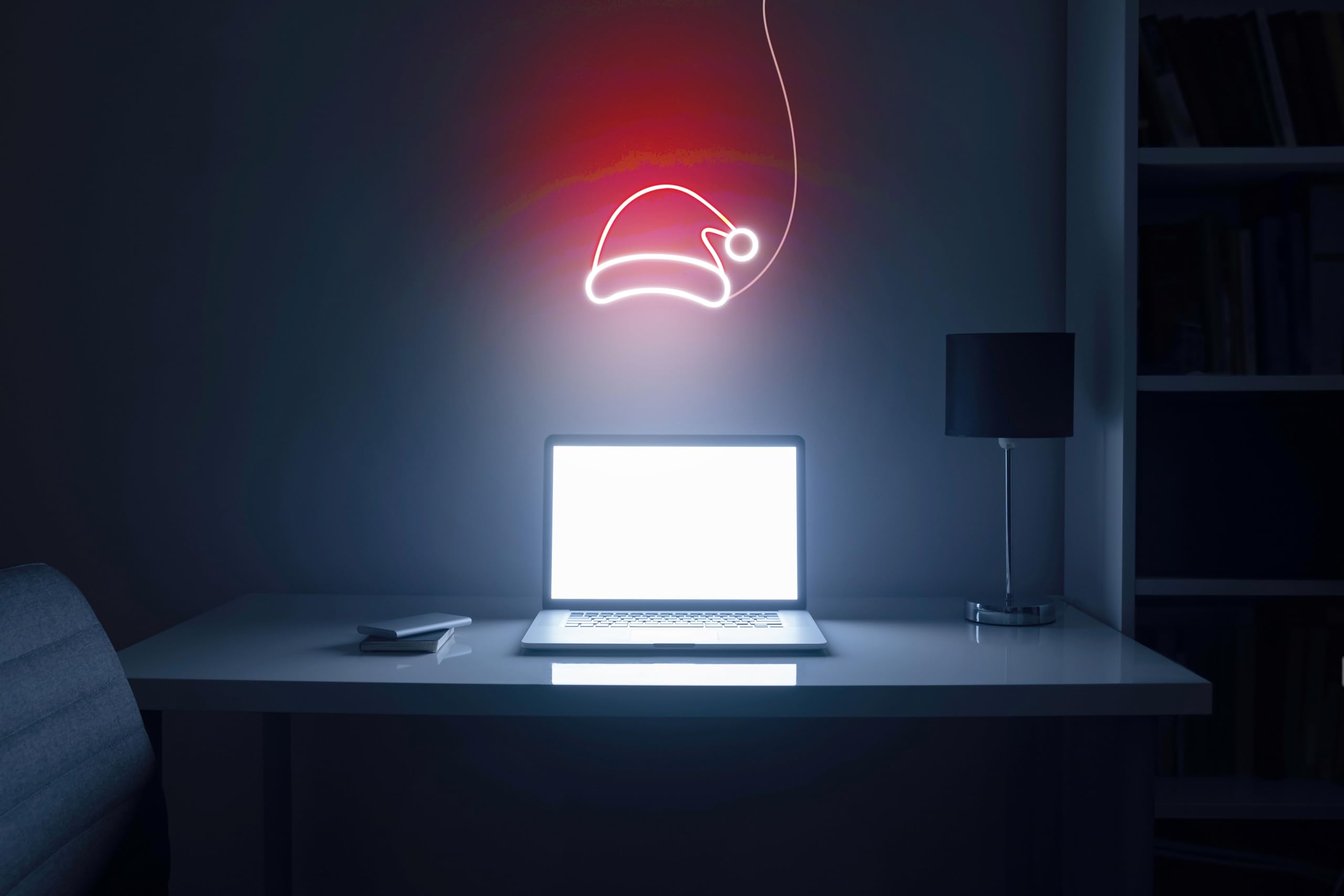 ADVPRO Letrero de neón LED de silicona flexible con sombrero de Navidad, rojo y amarillo, st16s66-fnu0141-ry