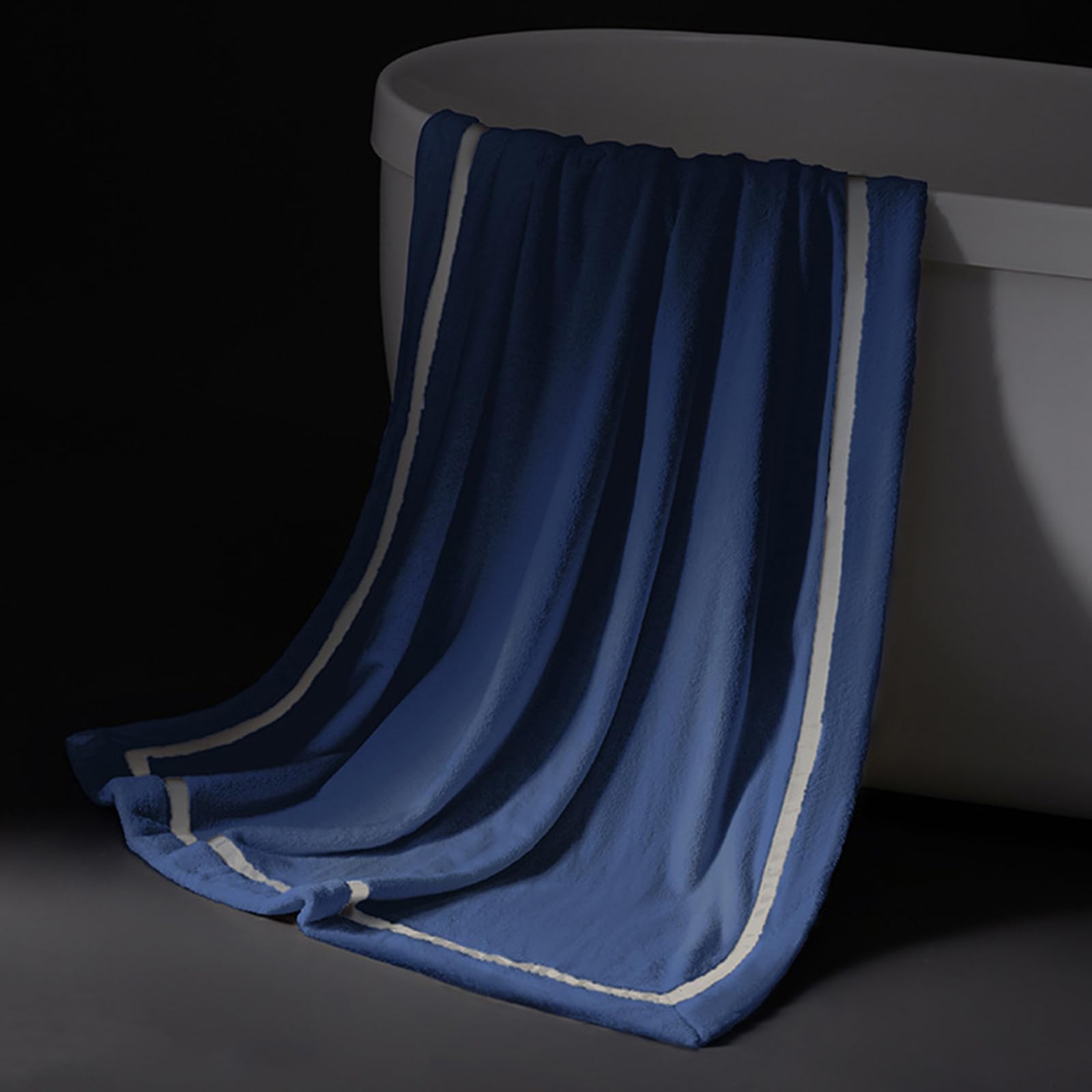 KUWHSIOP Luxury Bathroom Hotel Bath Towels Soft Absorbent Quick Dry Bath Sheet, Lint-Free, Fade Resistant Oversized Bath Towel,Blue,90 × 170 cm