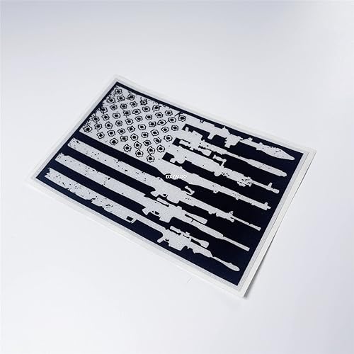 Miniatura 2 de Bandera americana rifle pistolas bala agujeros pegatina coche styling cinta de vinilo apliques para camión motor auto ventana cola 3 unids