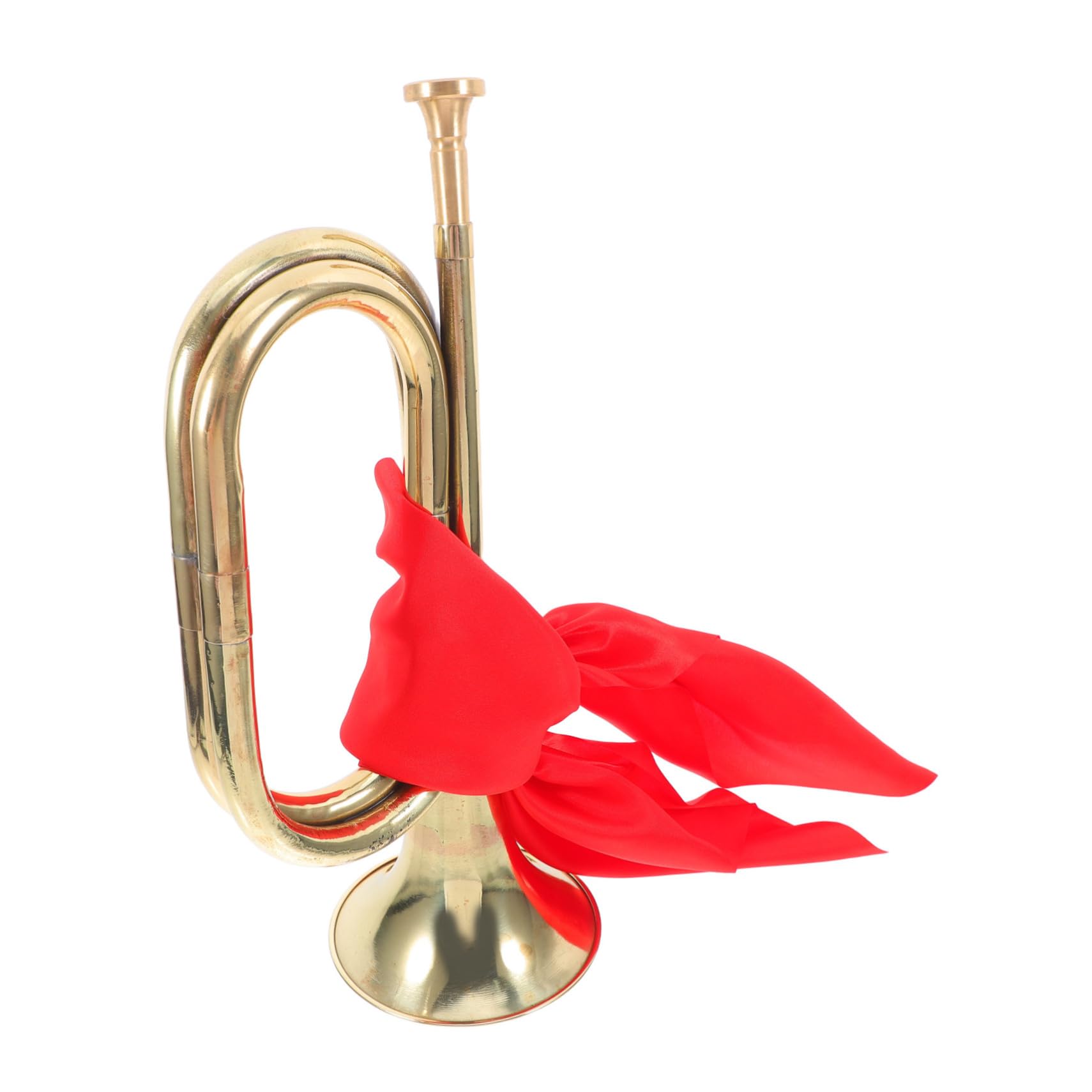 Kavallerie Signalhorn Trompete Metall Anfänger Blasinstrument Mit Rotem Schal Für Bühne Und Parade