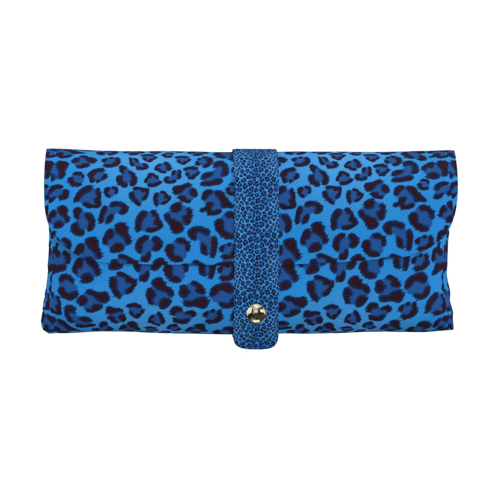 Poadnly Unisex Kids As Picture Leopard Skin Animal Print, Portable Eyewear Case Soft Eyeglasses Bag Anti-Scratch Spectacles Sleeve Pu Leather Sunglasses Case