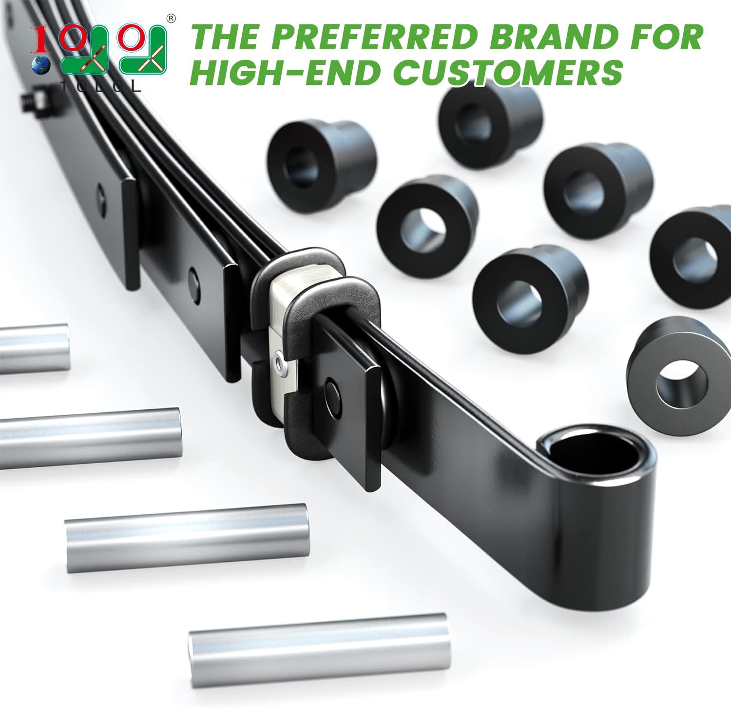 10l0l heavy duty golf cart rear leaf spring kit - 4-leaf spring with bushings & sleeves for ezgo txt golf cart 1995-2013