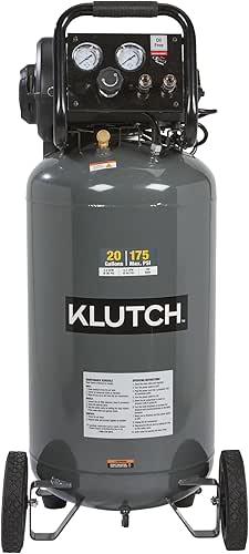 Klutch 20-Gallon Air Compressor, 2 HP, 120 Volts, 175 PSI