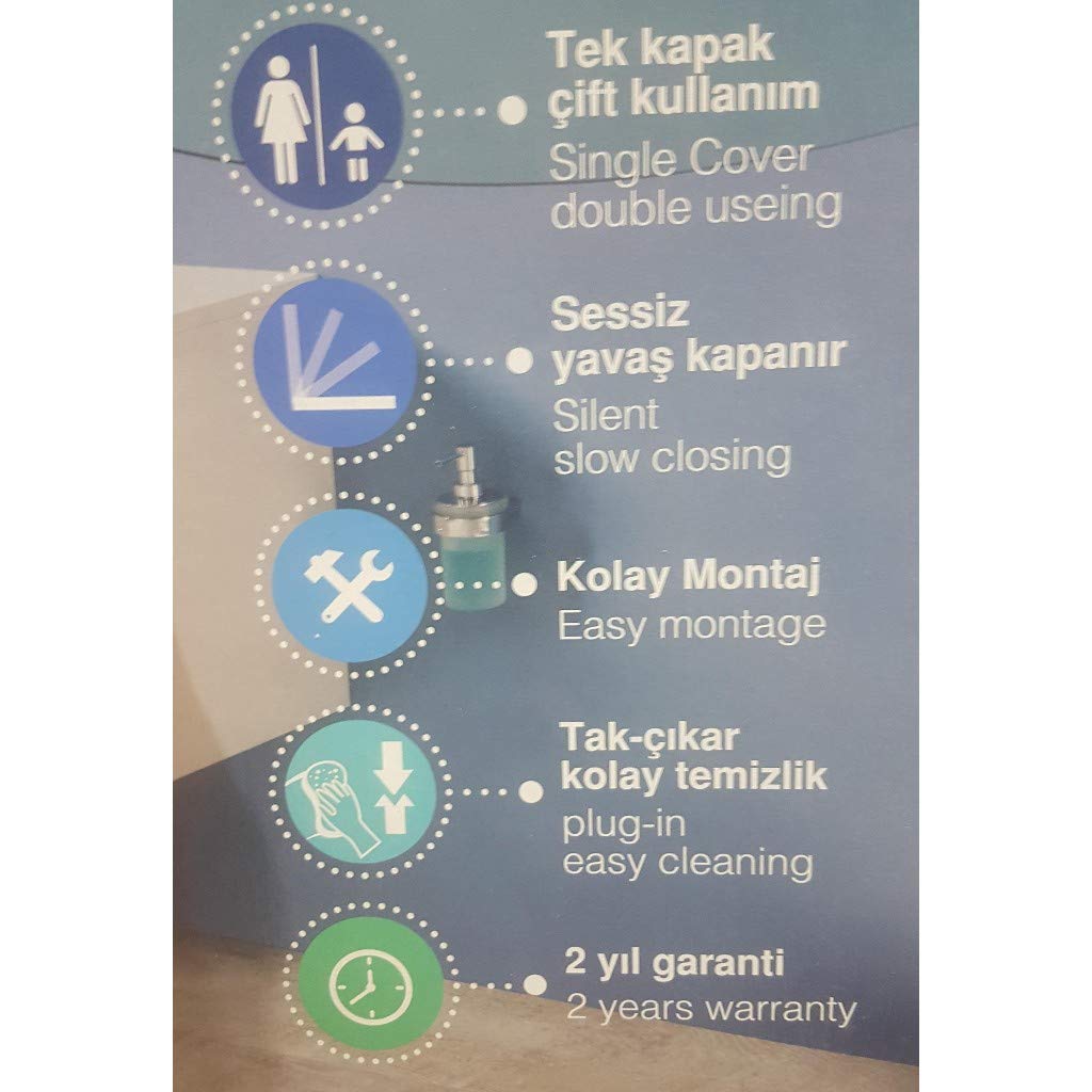 NKP UNİVERSAL ÇOCUK ADAPTÖRLÜ AMÖRTİSÖRLÜ KLOZET KAPAGI