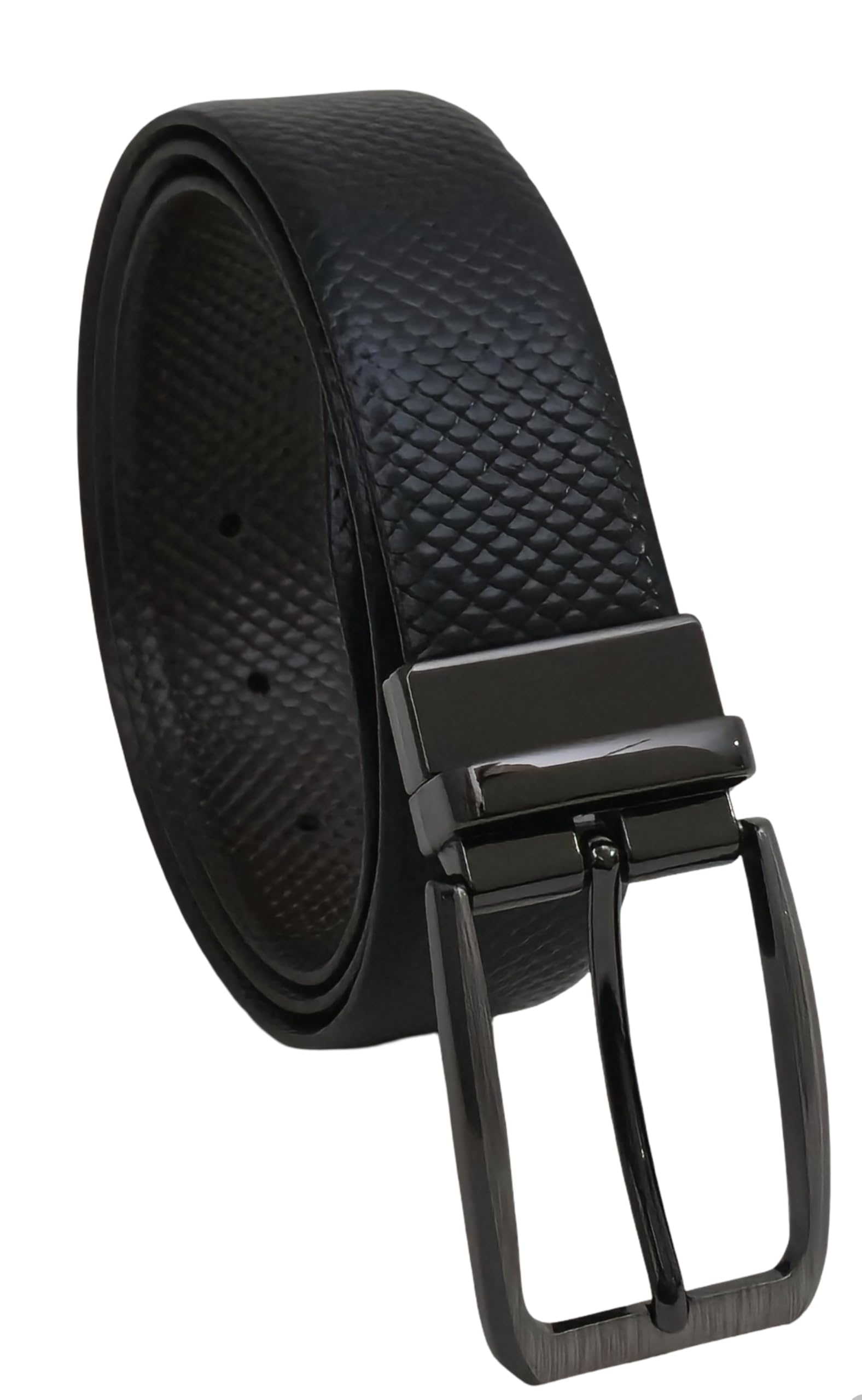 Men's Reversible Italian Leather Formal Belt | Black & Brown | Rotating Buckle | Premium Genuine Leather Dress Belt for Office, Business, Party & Casual Wear |-image-39