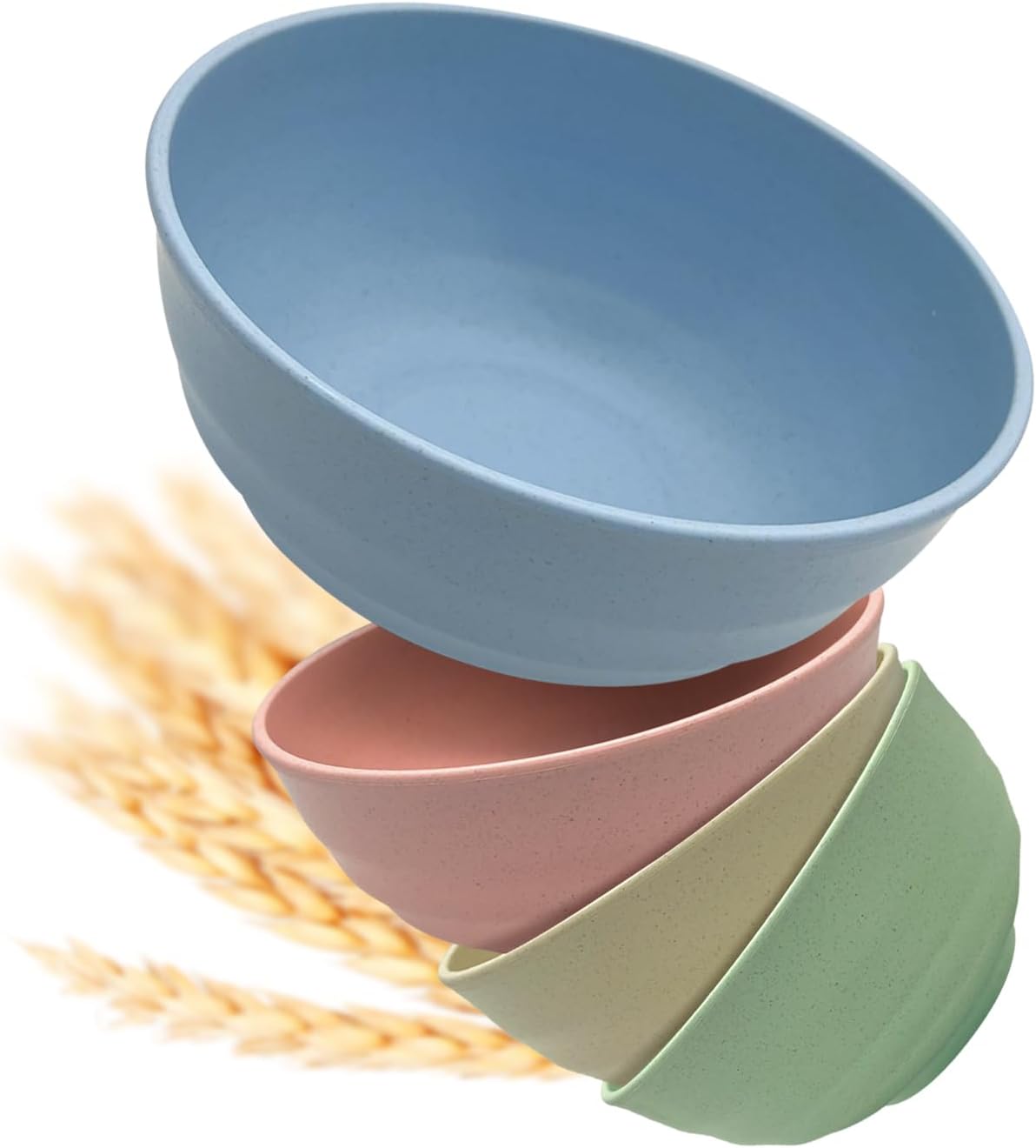 Yemyep Wheat straw bowls, salad bowls, [Set of 4] 60 oz
