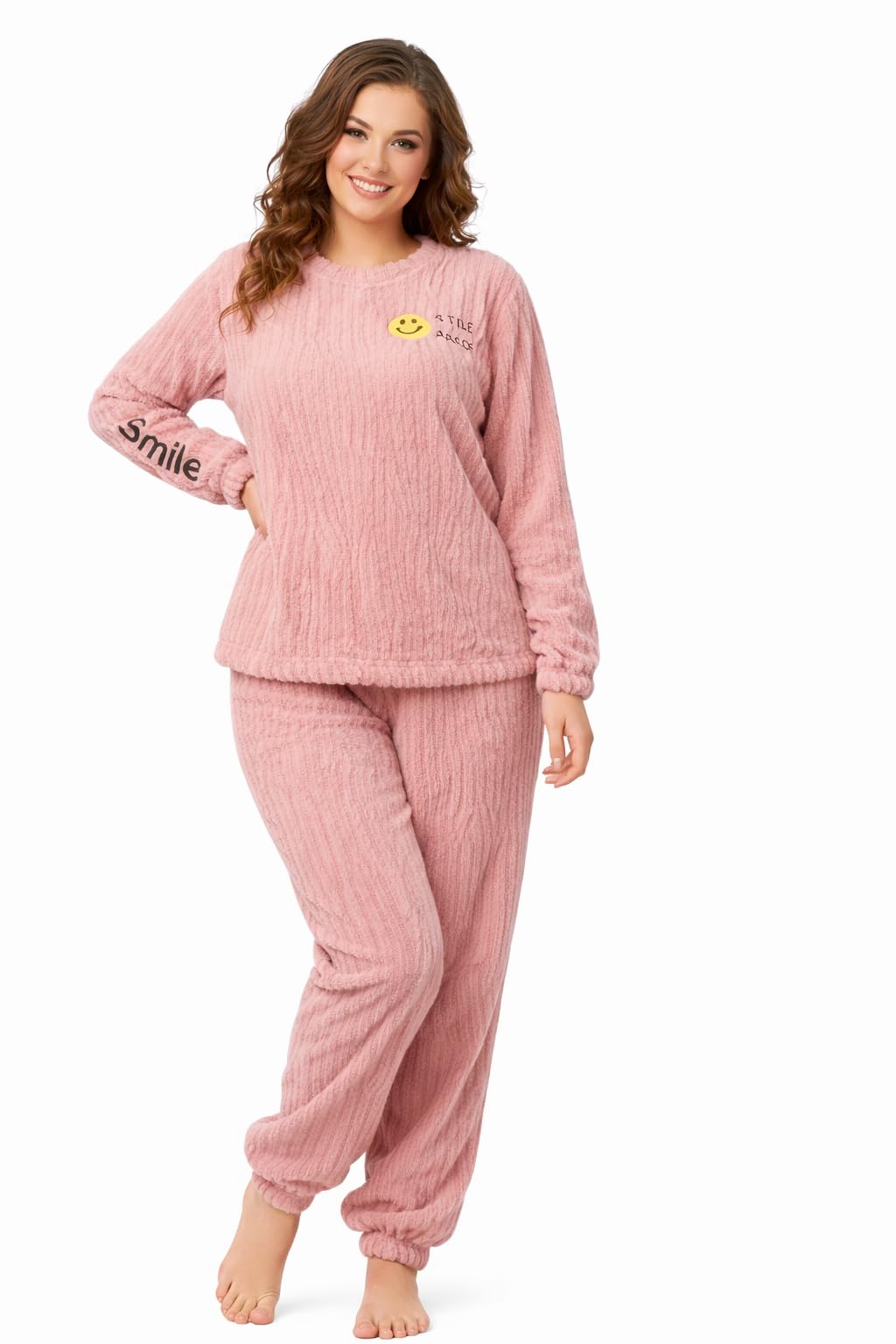 Winter night suiteTrack suit| Long Sleeve Top and Jogger Pants, Cozy Winter Nightwear| Woolen Track suite |Women Track suite (IN, Alpha, M, Regular, peach)-image-11