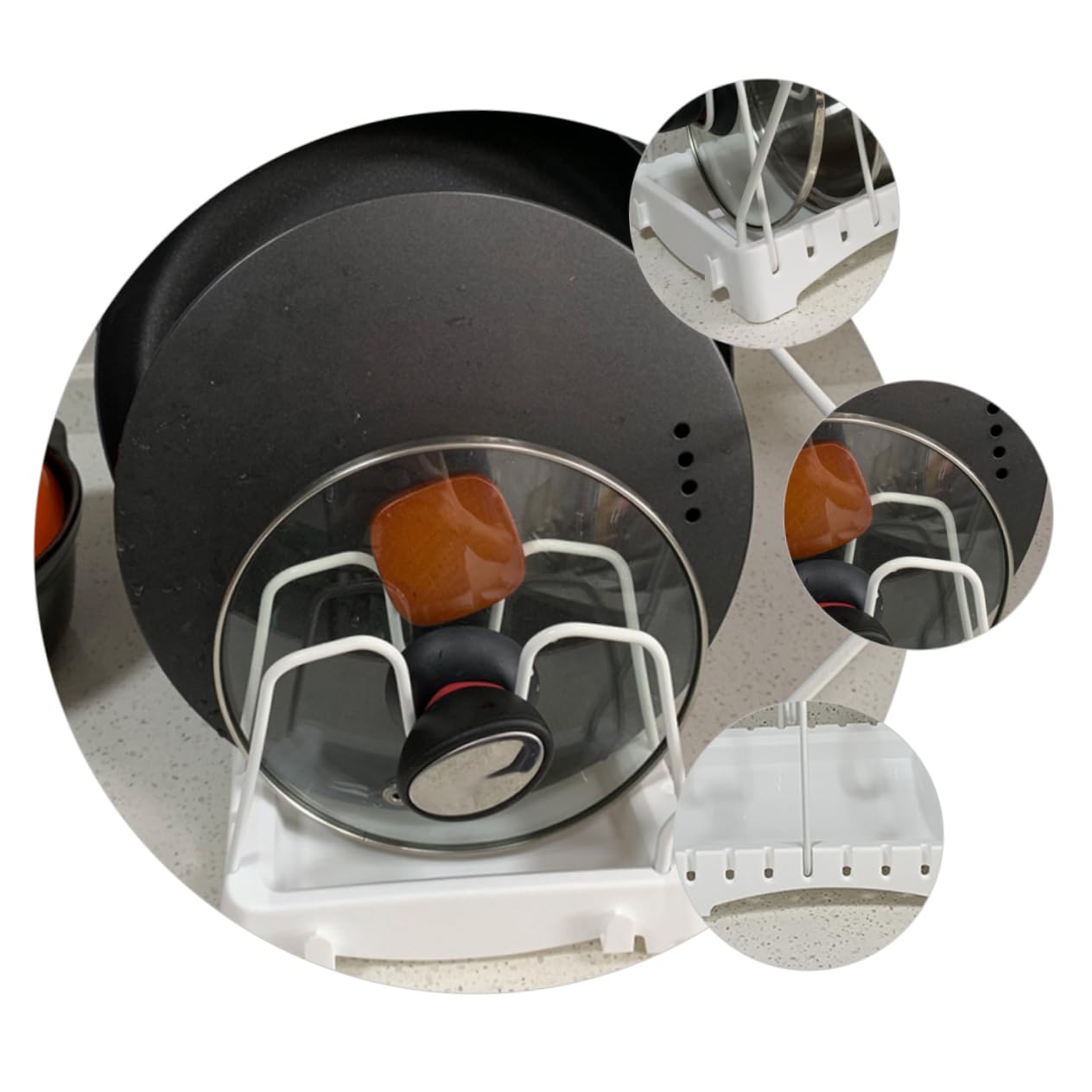 Alipis Rejilla Para Tapas De Ollas Ajustable Organizador De Cocina Para Tablas De Cortar y Tapas De Ollas Para Almacenamiento De Cocina