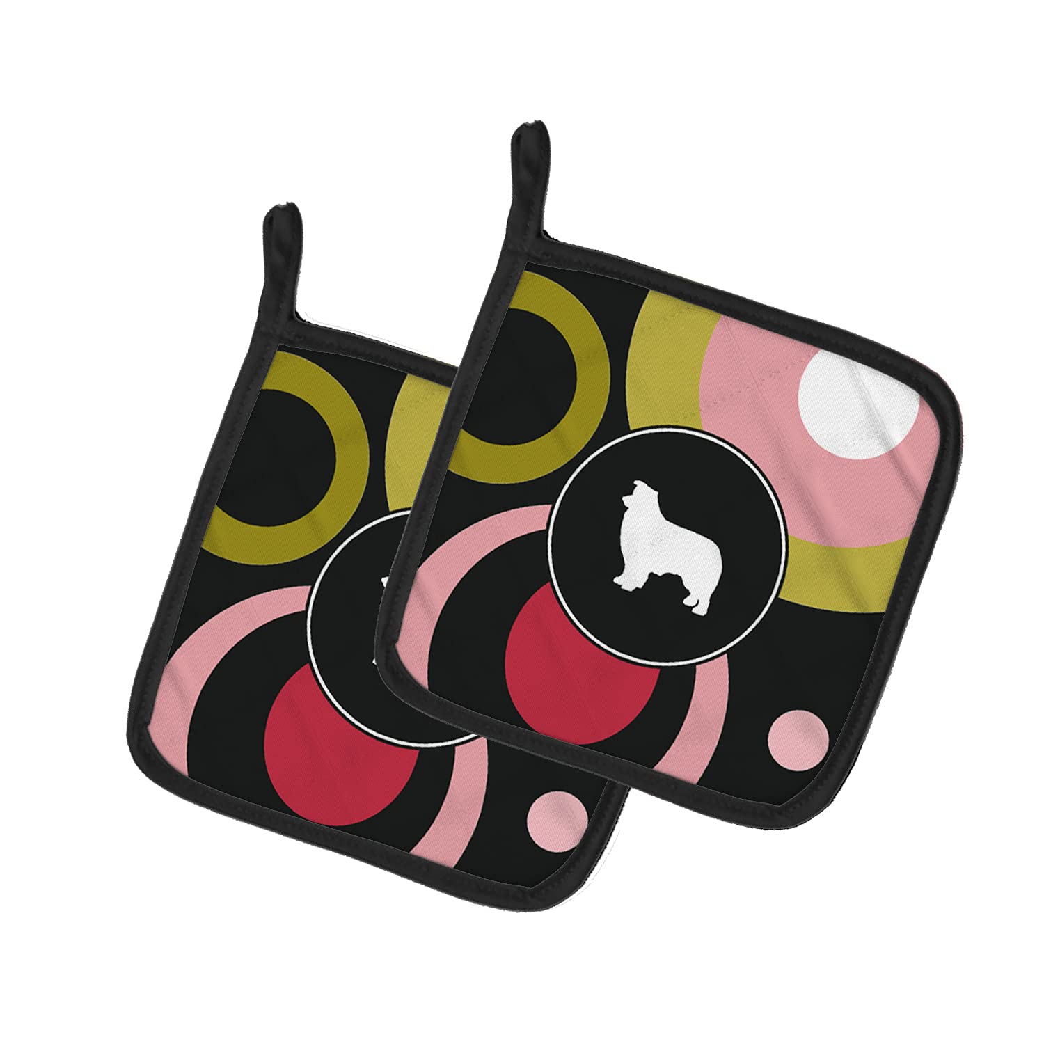 Par de soportes para ollas de Border Collie para decorar tu cocina con estilo