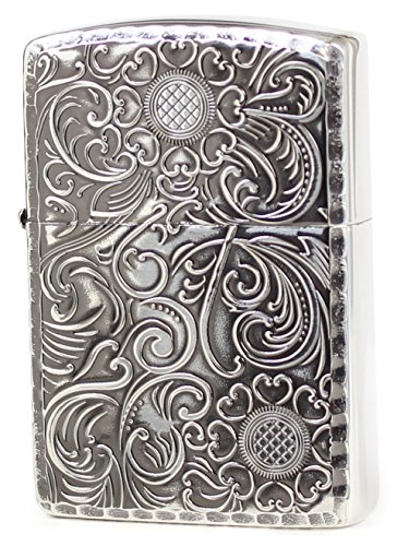 ZIPPO(ジッポー) ライター シルバー アーマー アンティーク フローラル D 両面加工