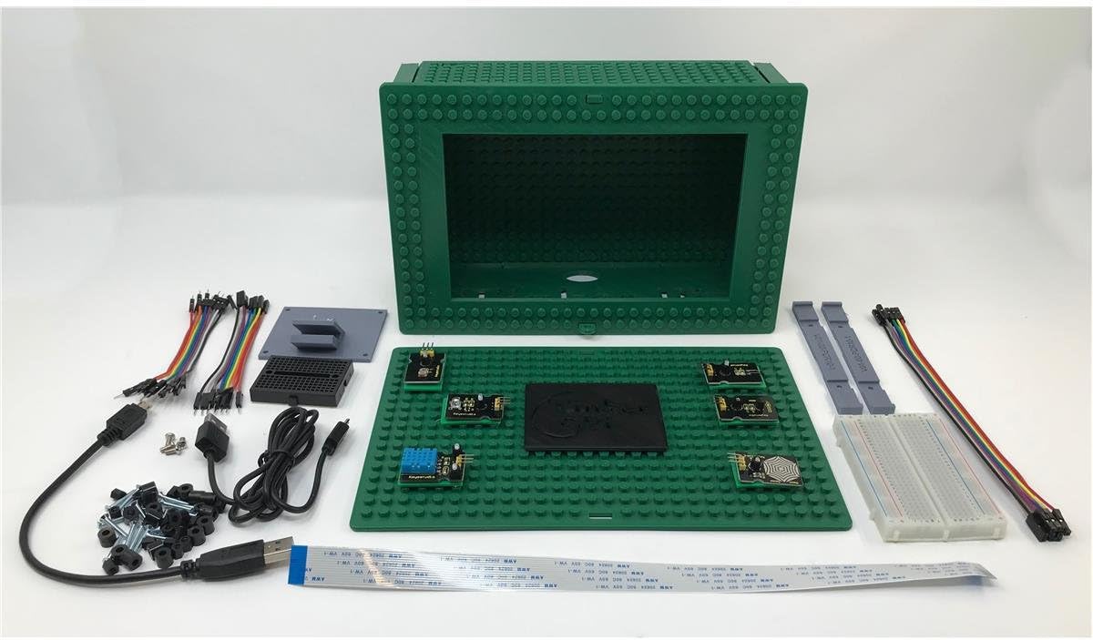 Tinker Pi Pro Modular IoT Platform & Project Enclosure Case with 6 Sensors/USB & Ribbon Cables/Screws/Snapee Adapters/Pi Touch Screen Monitor Brackets - NO Raspberry PI/UNO - NO Monitor