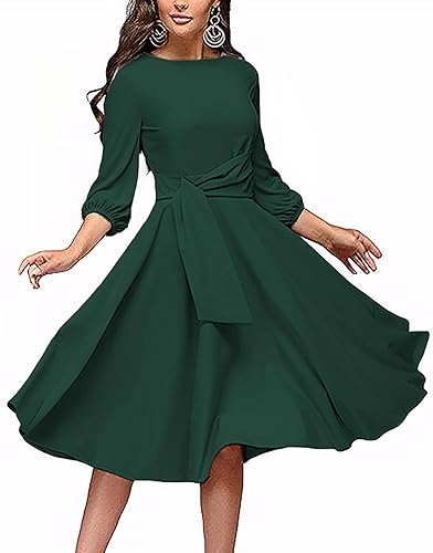 FENJAR Women's Formal Dresses Casual Wedding Guest Church Work Elegance