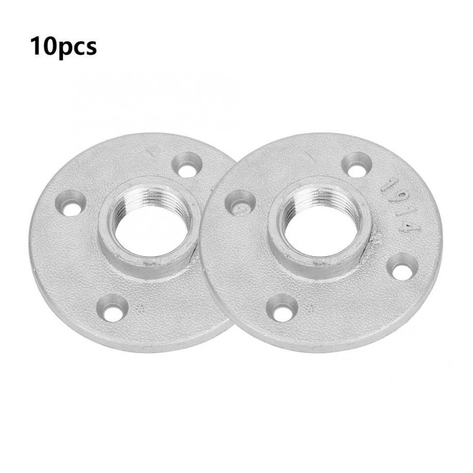 10 piezas de brida de hierro fundido plateado DN20 4 agujeros 3/4 ''accesorios de tubería de rosca británica