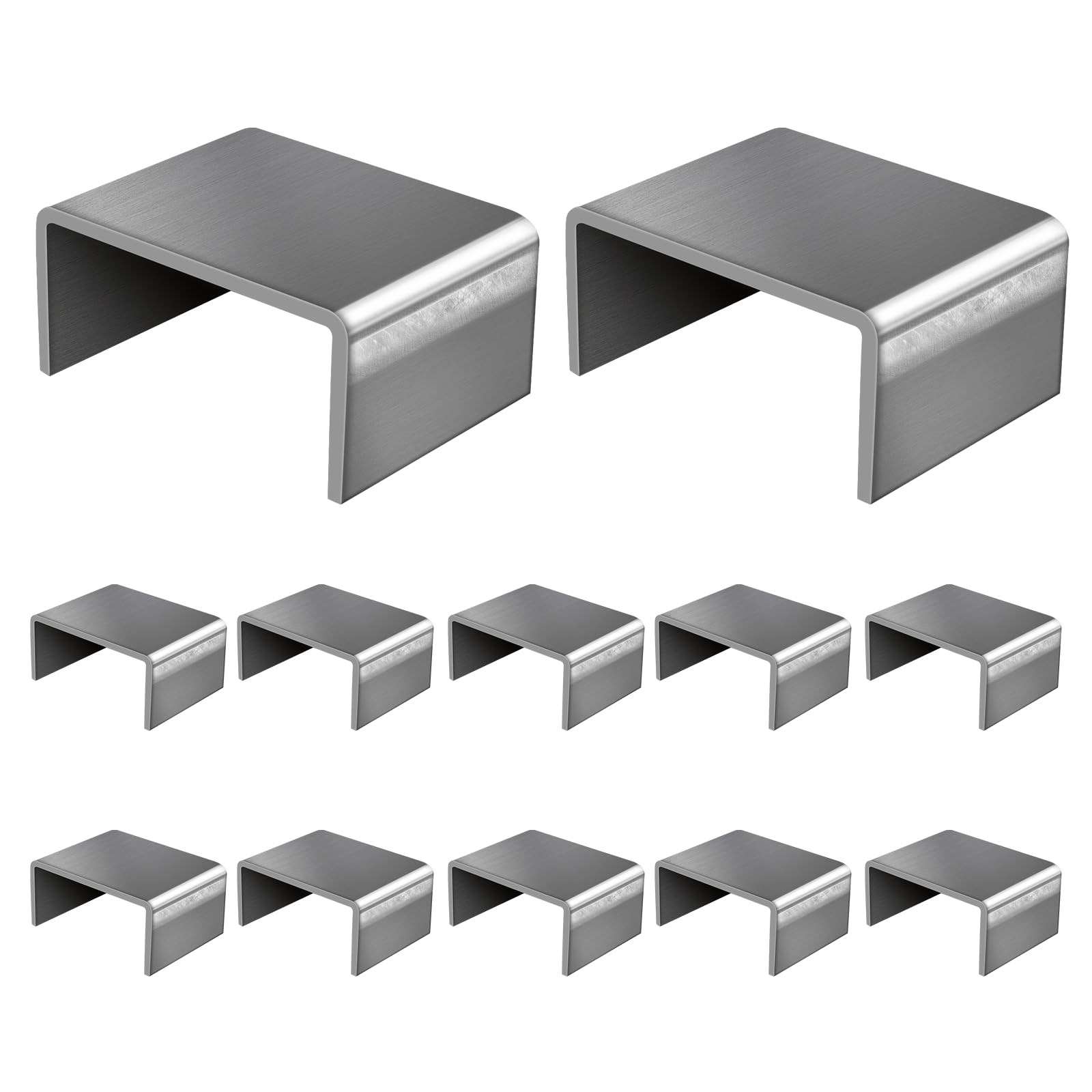 Confezione da 12 tasche saldate in acciaio 2 x 4 per rimorchio, resistenti, per pali standard per rimorchio, tasca con anello a D