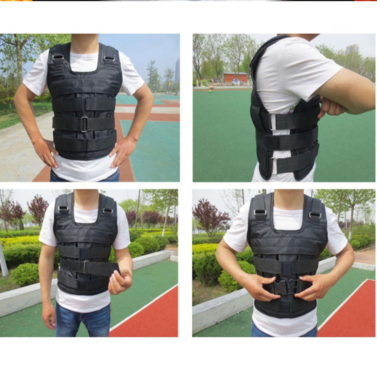 Gilet Pesi per Allenamento, Regolabile e Traspirante, Anti-Scivolo, Gilet Imbottito per Corsa e Palestra, senza Metallo