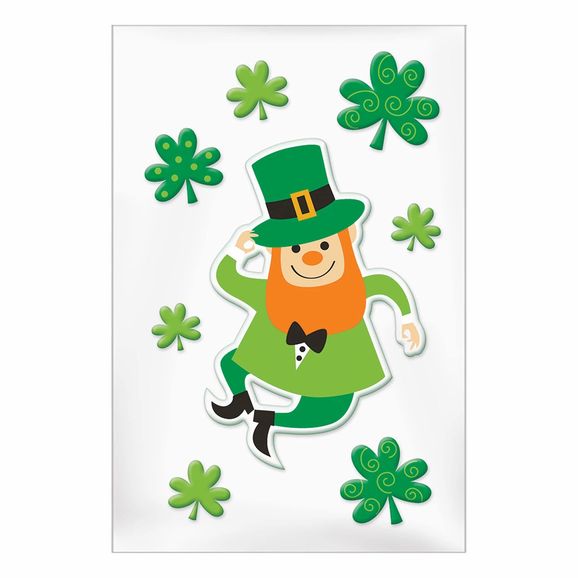 Photo 1 of amscan St. Patrick's Day Leprechaun Small Gel Clings Window Decoration, 3 Pack