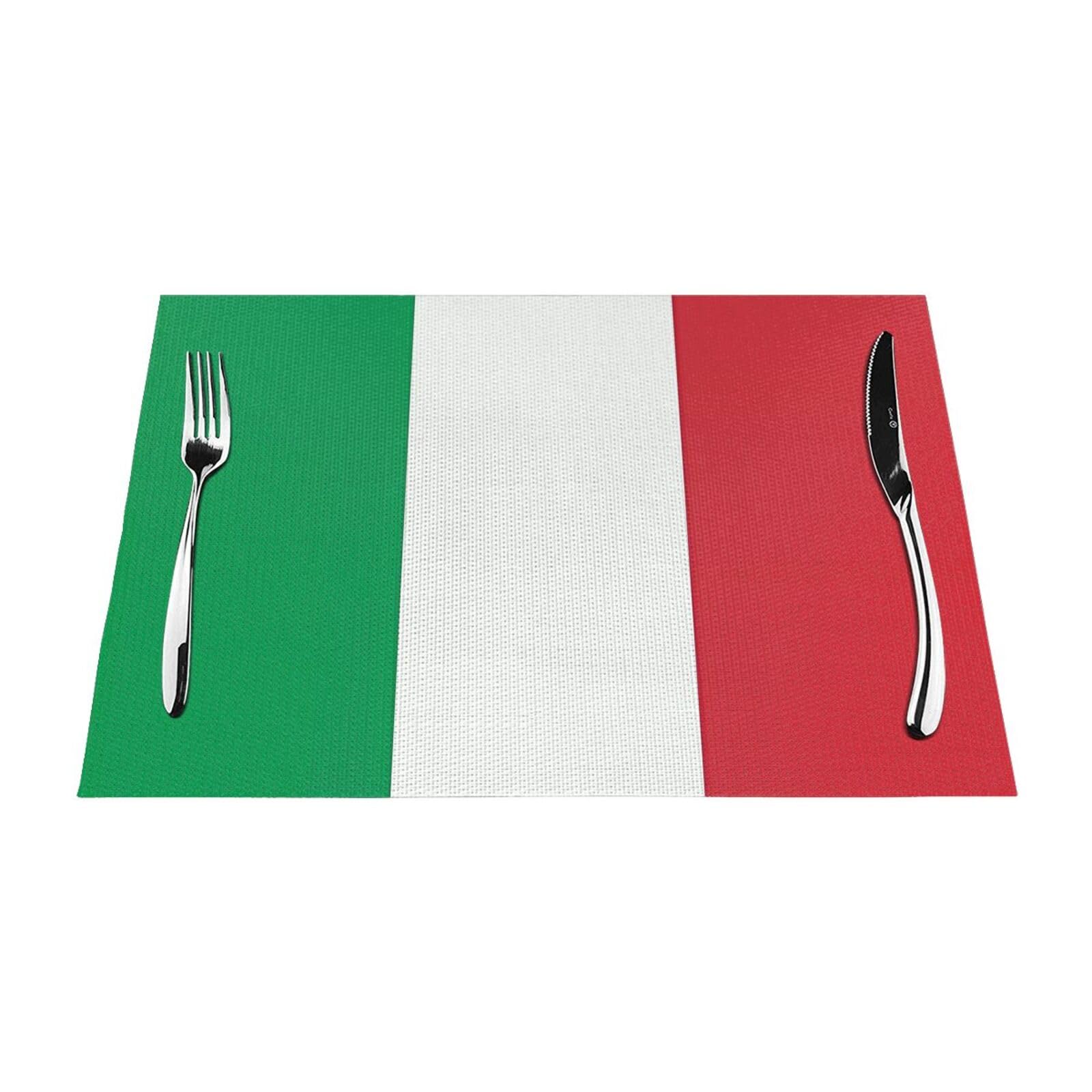 Italy Flag 6 Pcs Patterned Woven Placemats are Non-Slip and Heat-Resistant and Complement Any Table