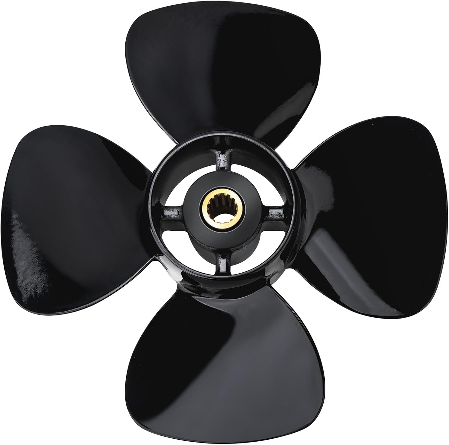 10 x 5 Upgrade OEM Aluminum Outboard Boat Propeller Compatible fit Mercury/Tohatsu Engines 9.9-20 HP, High Thrust,14 Spline,4 Blades,RH,2 1/2" Gearcase