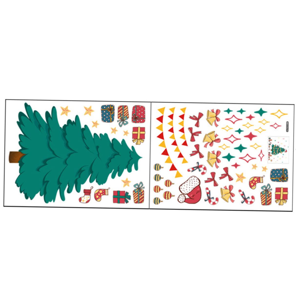 HOMSFOU 4 Set Di Decorazioni Per Albero Di Natale Mini Adesivi Per Finestre A Forma Di Albero Di Natale Decorazioni Natalizie 2 Fogli * 4