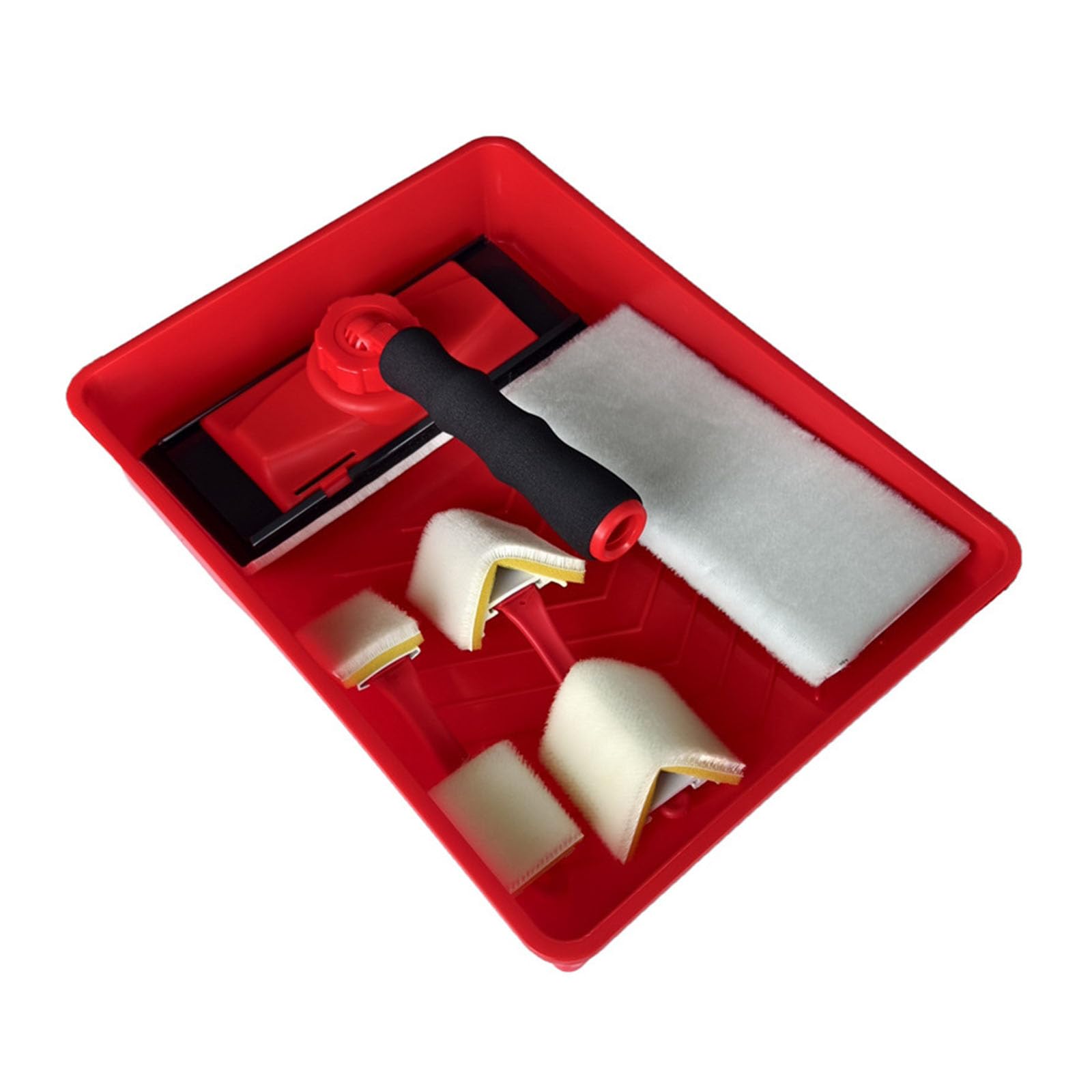 Msioytog Red Complete 9Inch Paint Featuring Grip And Paint Tray For Wall Coating Professional Painting Equipment Combination