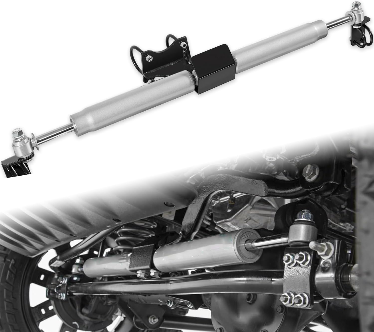 N3 Dual Steering Stabilizer fits for Jeep Wrangler JK 07-18, Replacement Part for 8734930