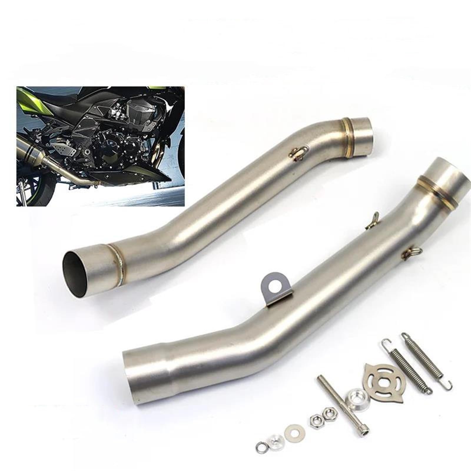 Système D'échappement De Moto Tuyau De Liaison Intermédiaire Tuyau D'échappement 51mm pour Kawasaki Z750 2004-2008 Z800 2013-2016(Type 1)