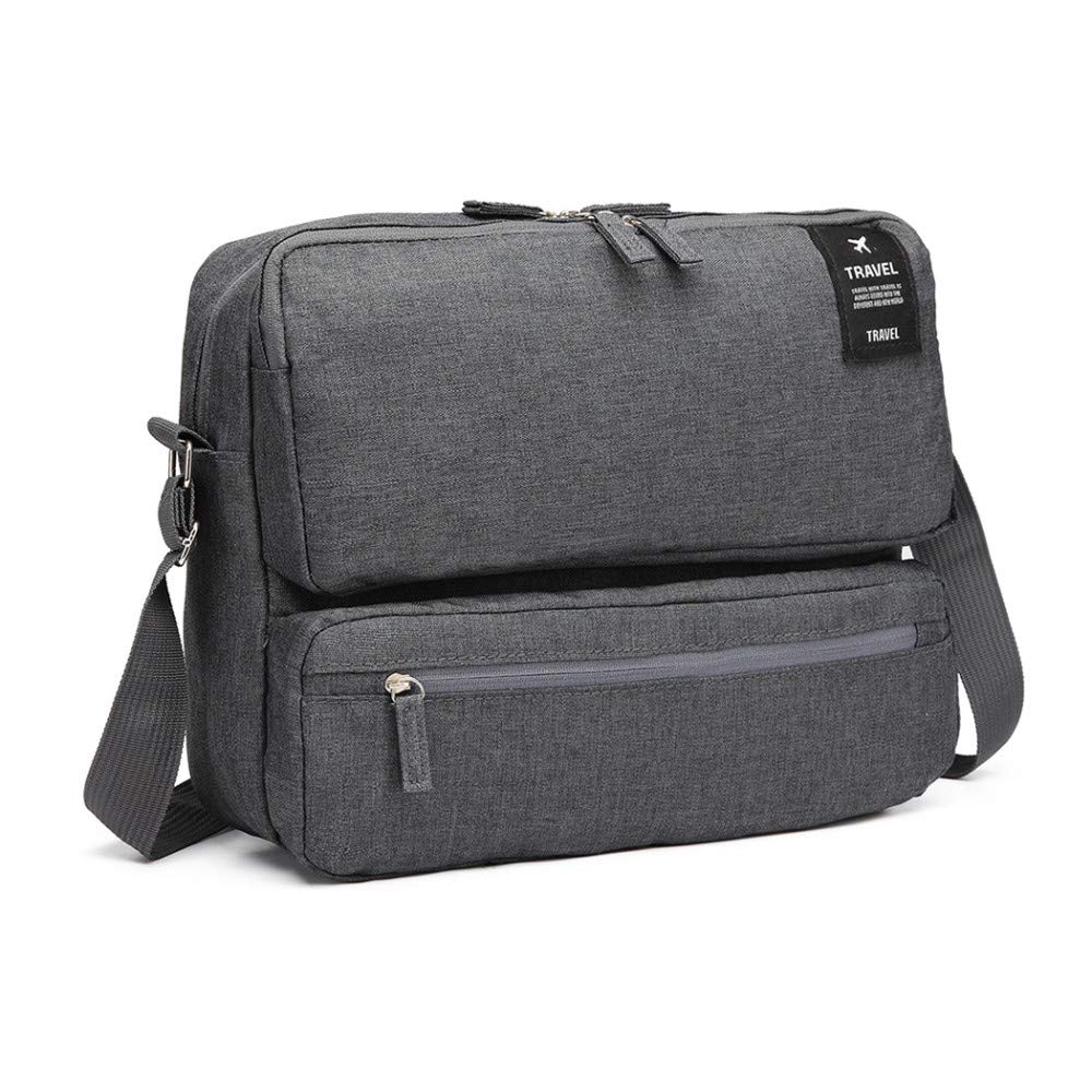 Kono Men's Shoulder Bags Stylish Lightweight Multipockets Messenger Bag for Travel School Boys (Grey) E6851 GY