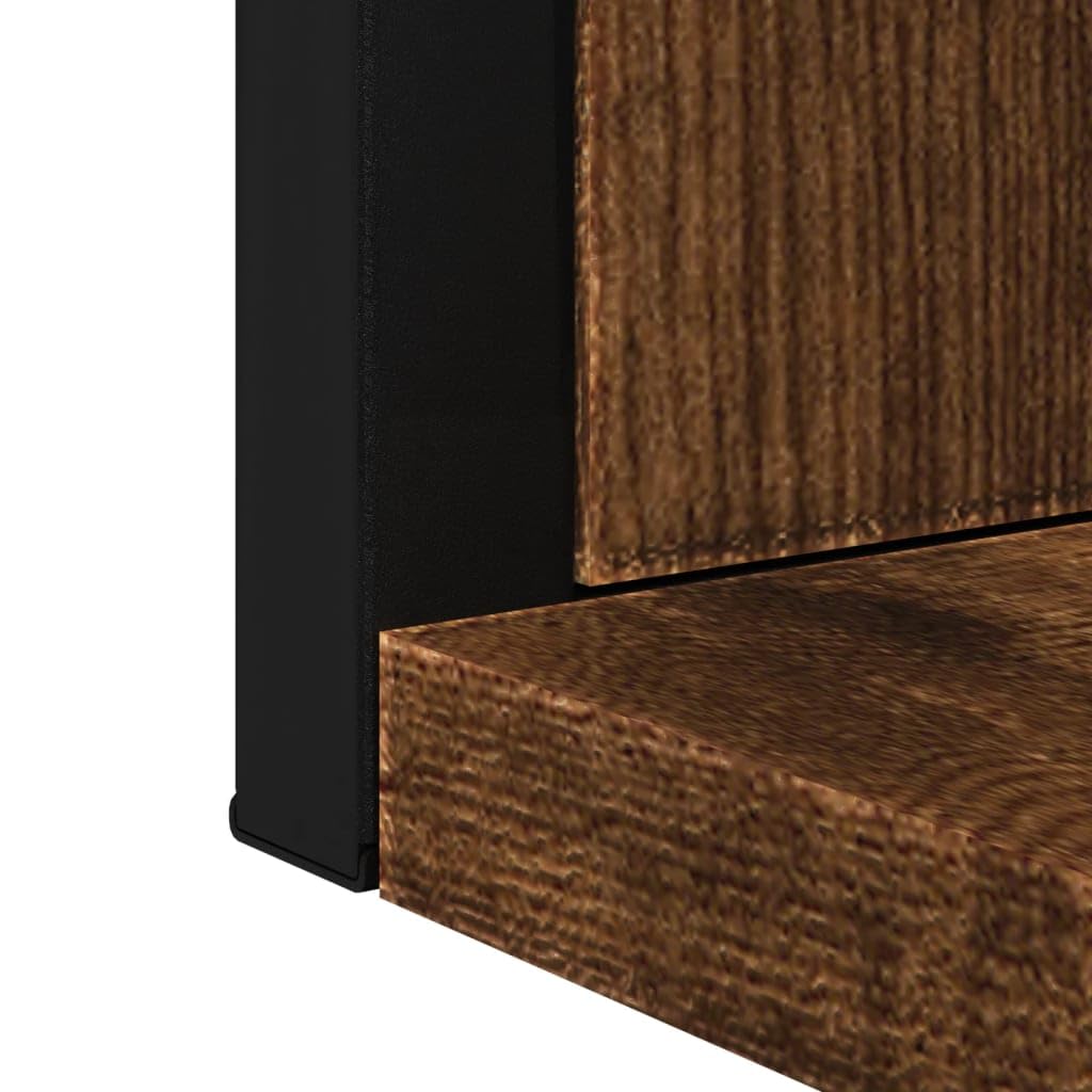 Espejo de baño con Estante de Madera de ingeniería Roble Ahumado, Almacenamiento Extra para artículos de higiene Personal, Montaje en Pared para Ahorrar Espacio, Reflejo