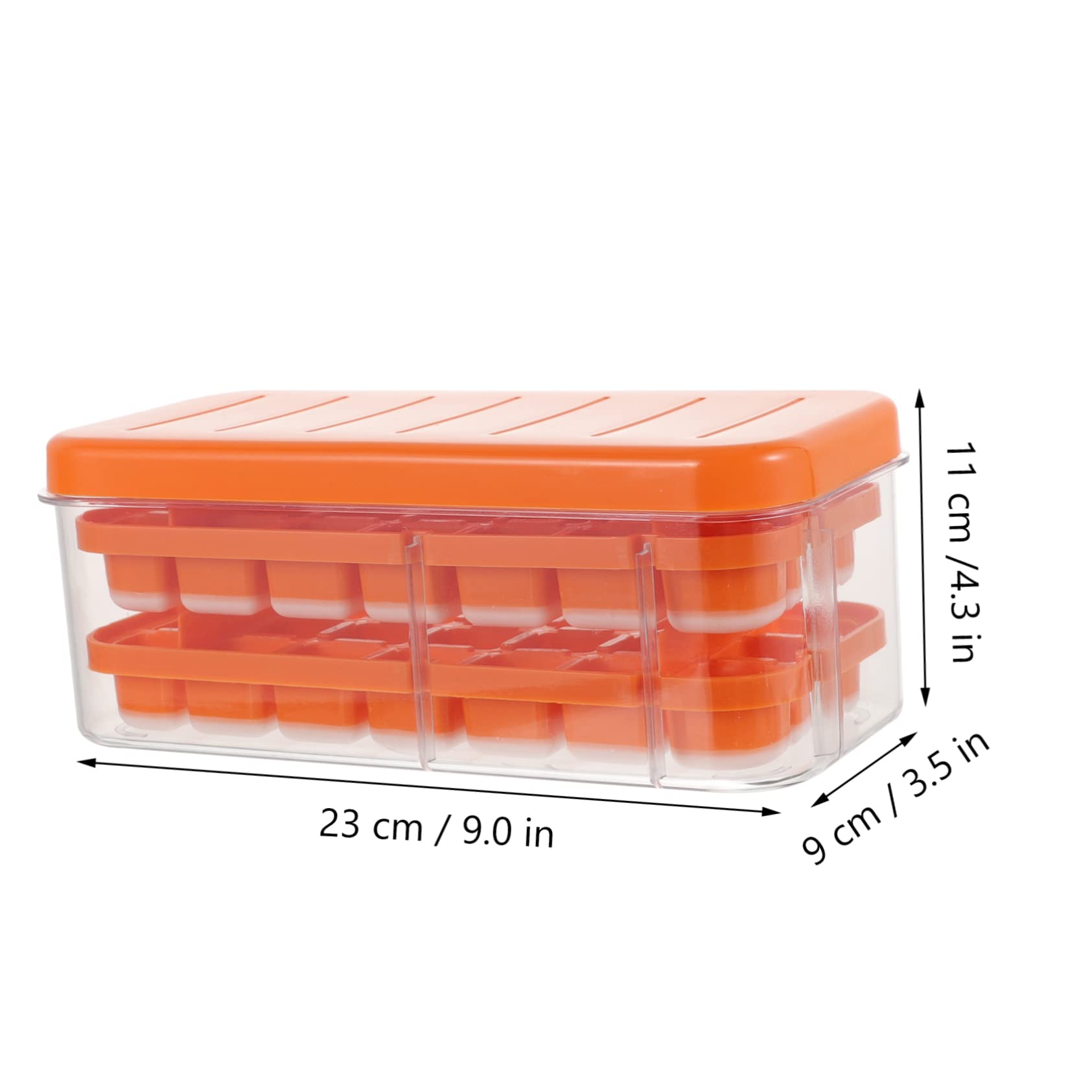 Cubitera De Silicona Con Tapa - 48 Cubitos, Diseño Fácil De Extraer, Ideal Para Bebidas, Cócteles Y Fiestas (color Naranja)